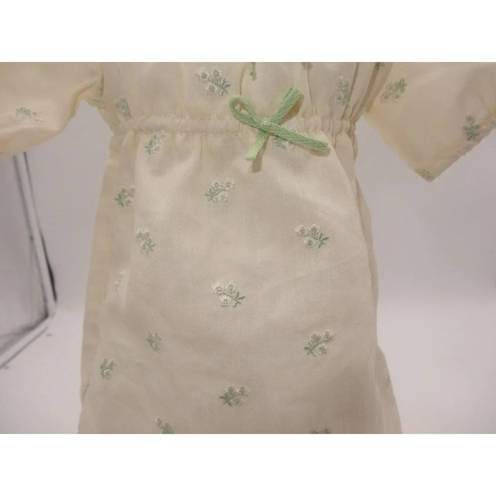 American Girl Marie Grace Nightgown White/Green Floral Dress & Shoes Outfit Set